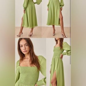 NWOT Reformation Cello Shirred Crepe Midi